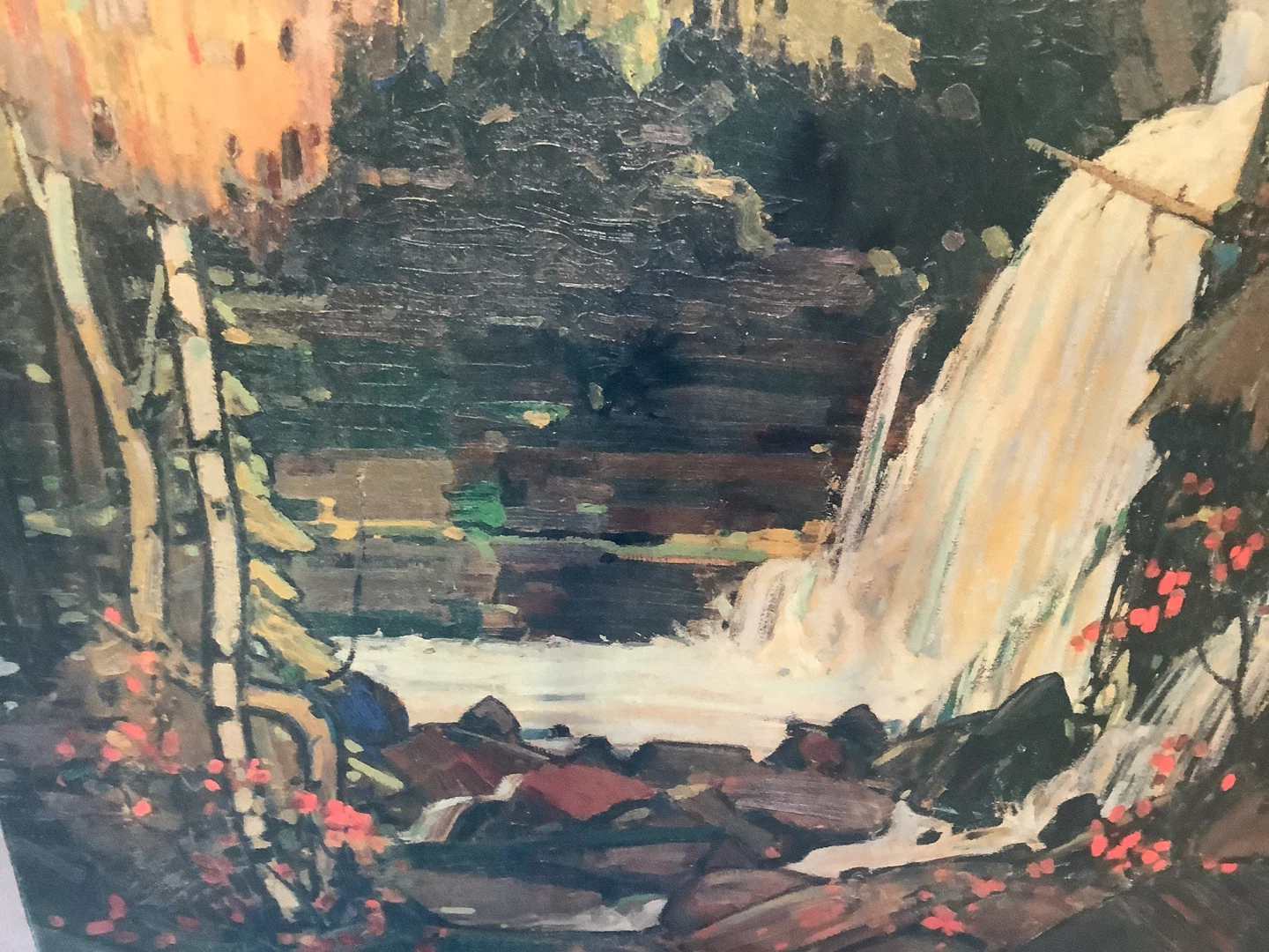 Tom Thomson’s Textured Print on Canvas “Woodland Waterfall” 🐞 - photo 4