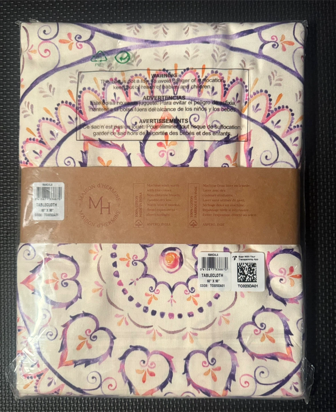 Sealed! Maison d'Hermine Mandala Tablecloth - photo 2