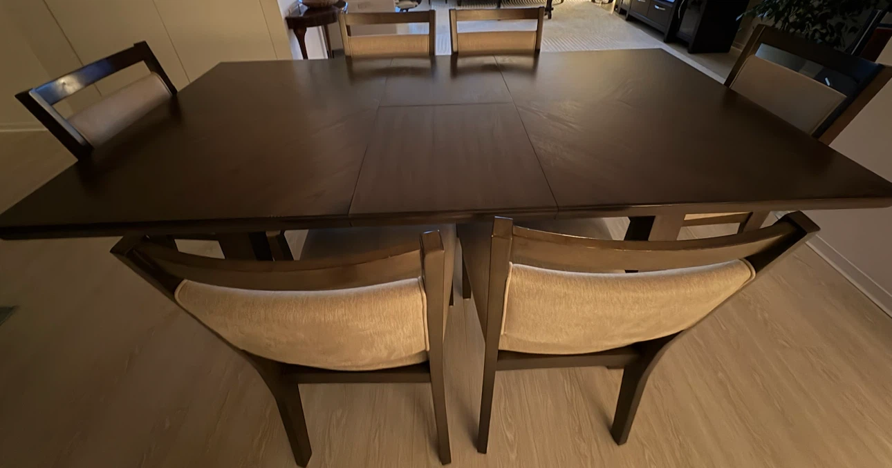 Dining table and 6 chairs