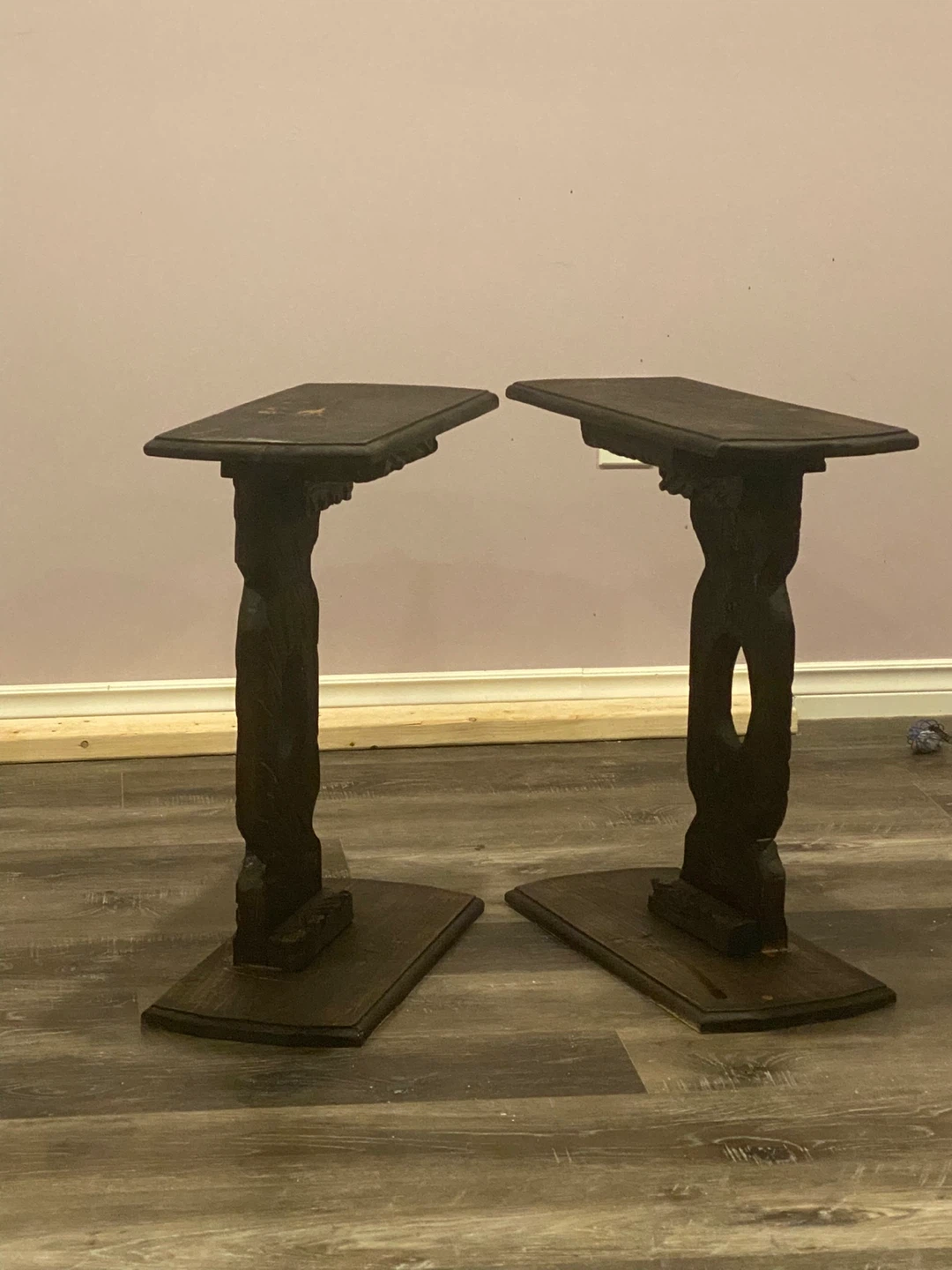 Handcrafted Rustic Dark Walnut C-Tables / Side Tables (Pair) - photo 3