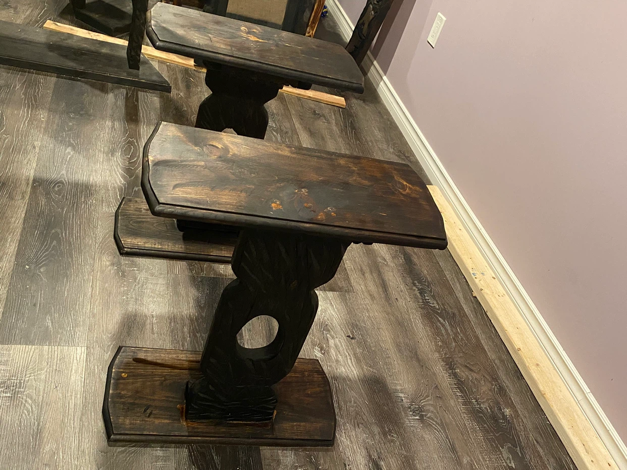 Handcrafted Rustic Dark Walnut C-Tables / Side Tables (Pair) - photo 5