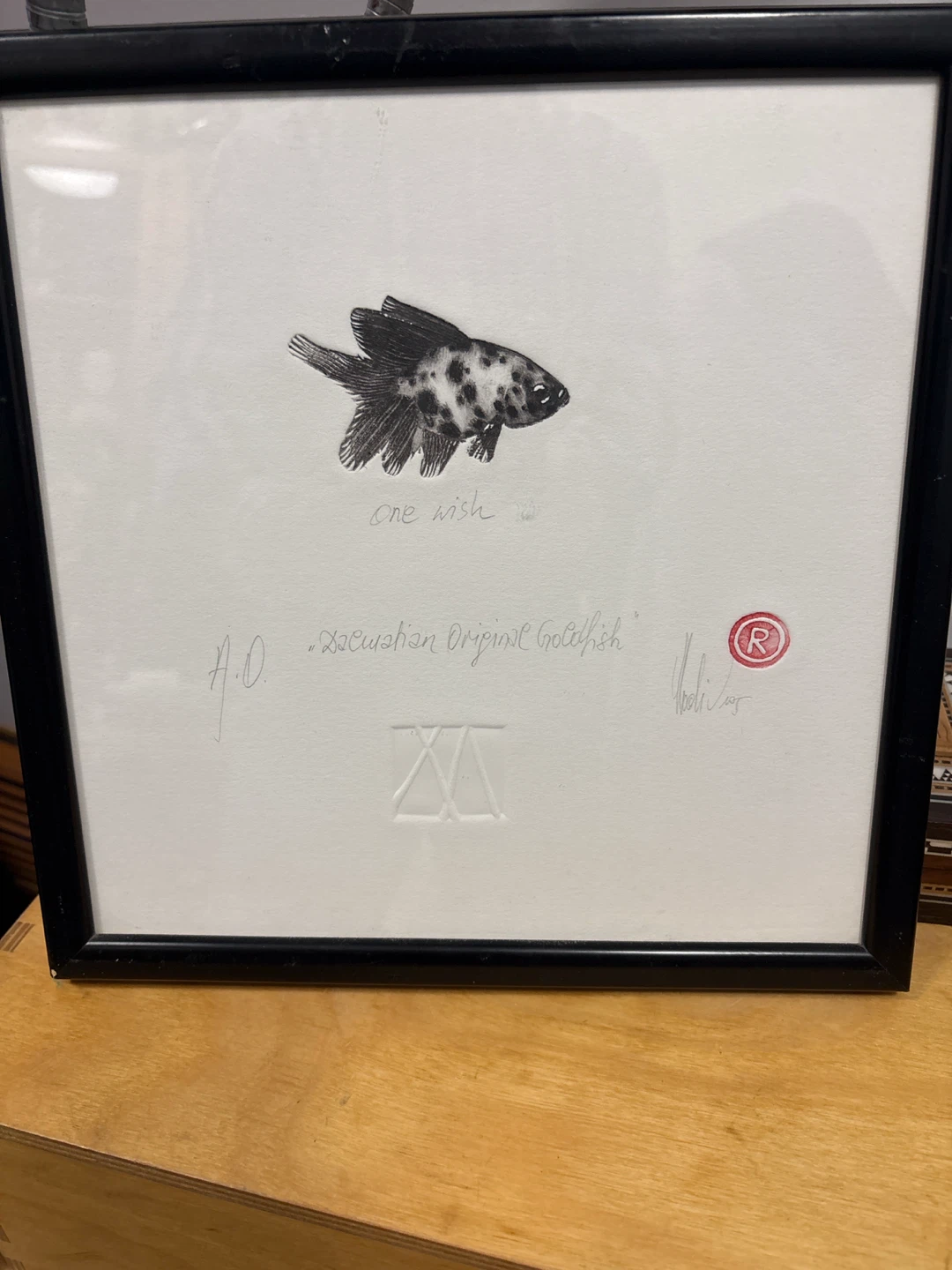 One Wish Original Goldfish Framed Art - photo 2