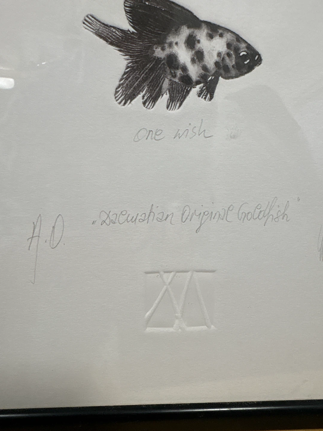 One Wish Original Goldfish Framed Art - photo 3