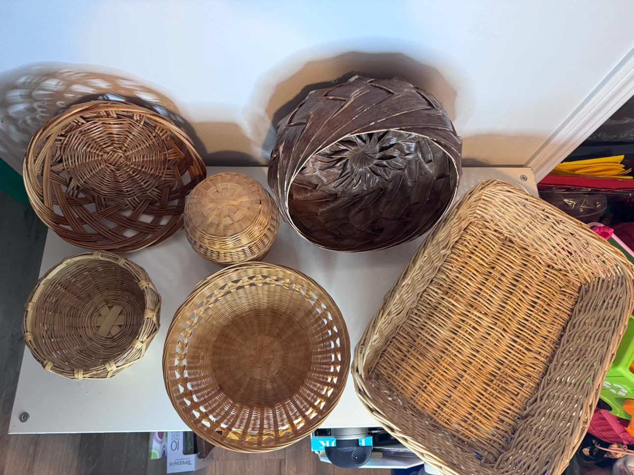 Assorted Woven Basket Lot - Set of 6