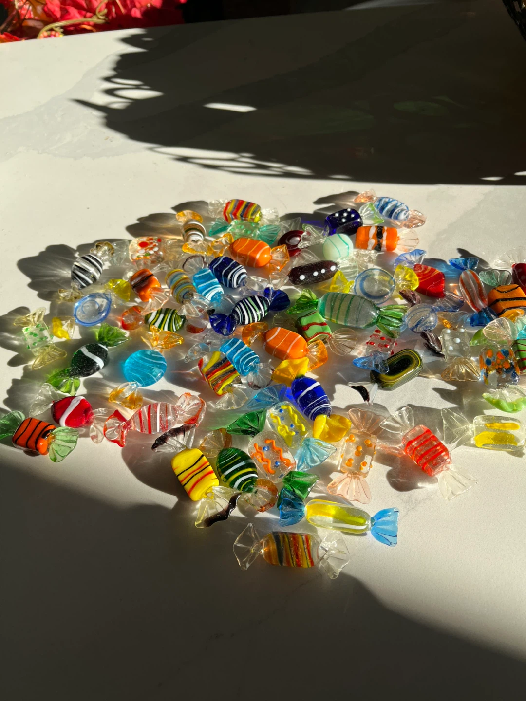 Assorted Miniature Glass Candy 52 pcs Decorations