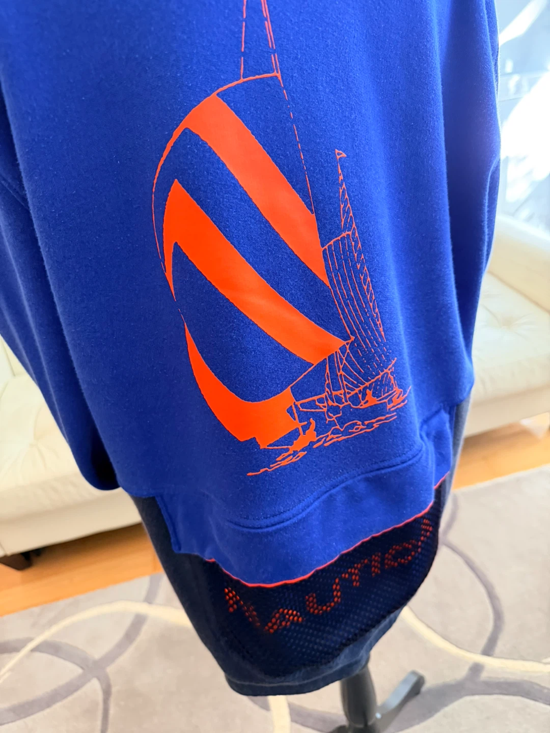 Nautica blue and white graphic hoodie - photo 3