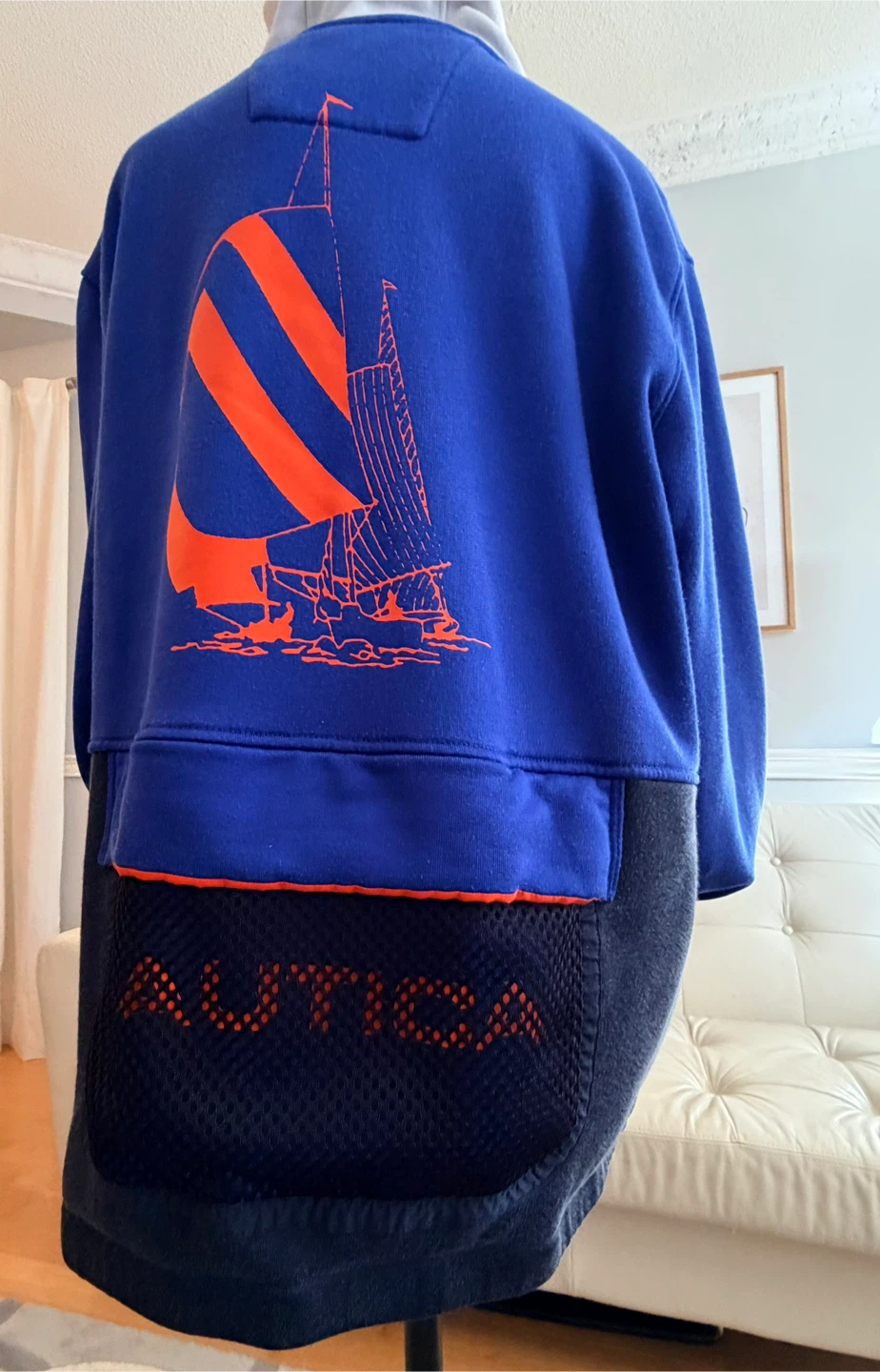 Nautica blue and white graphic hoodie - photo 4