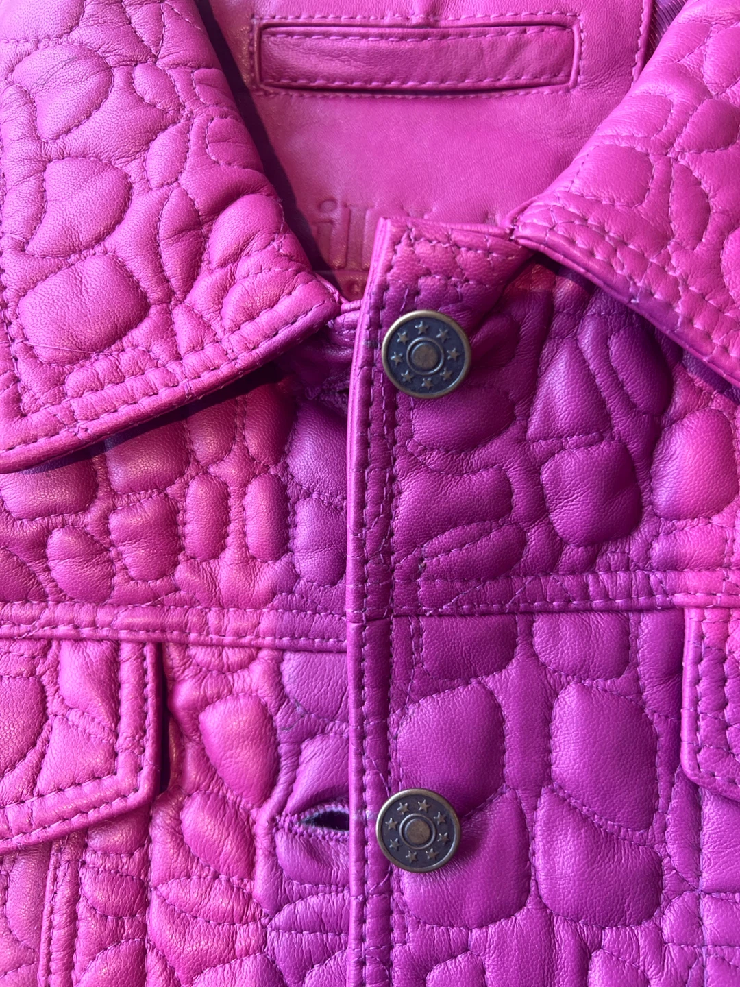 Fuchsia Quilted Leather Jacket - photo 2