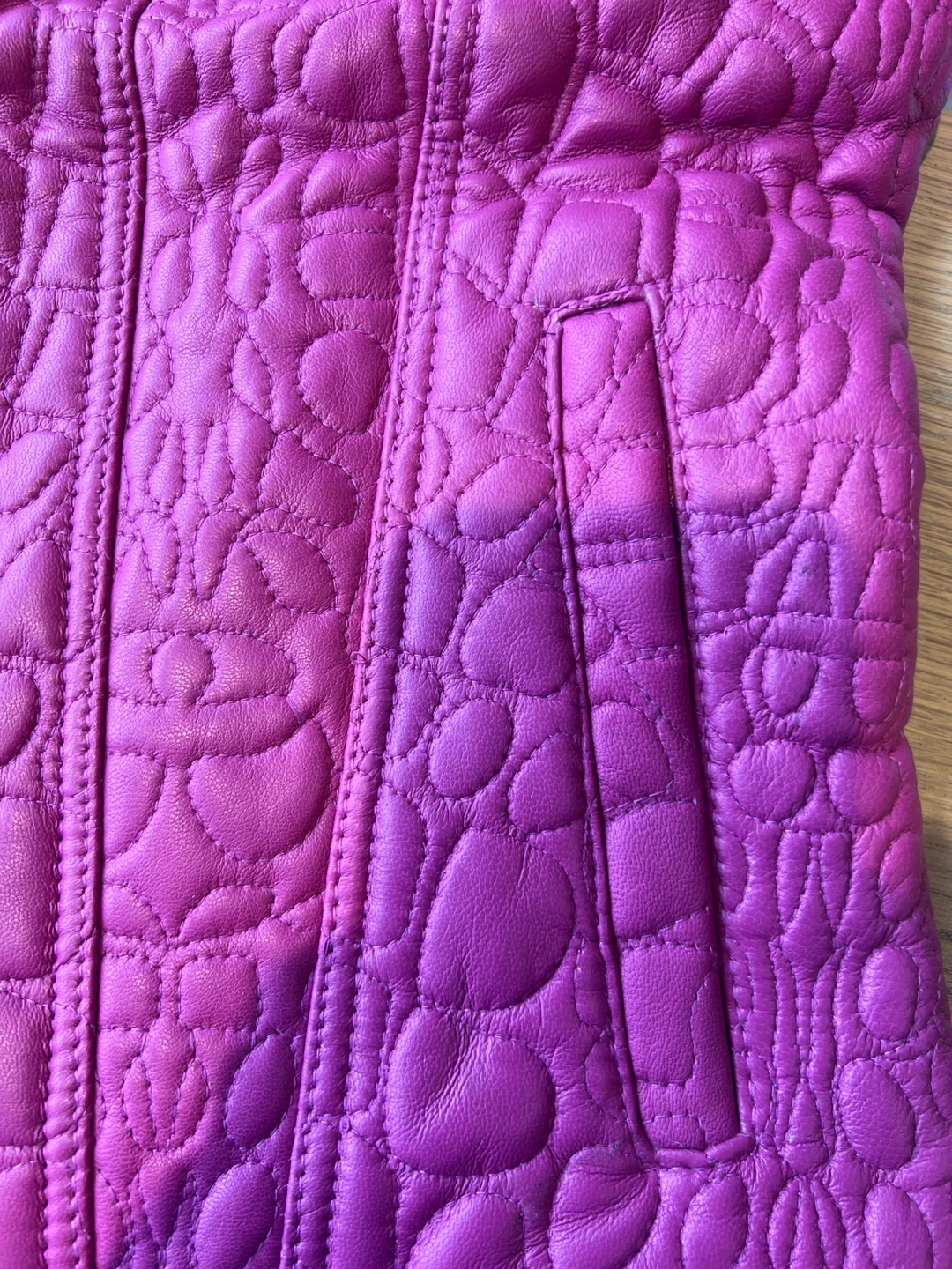 Fuchsia Quilted Leather Jacket - photo 3