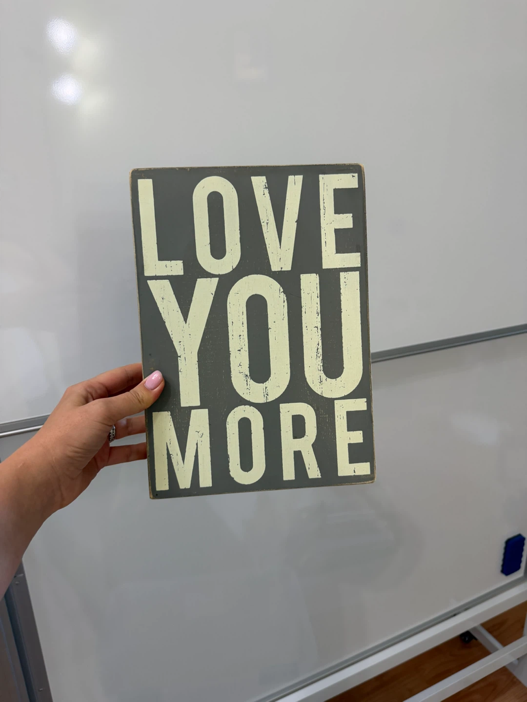 Love You More decorative wooden box sign