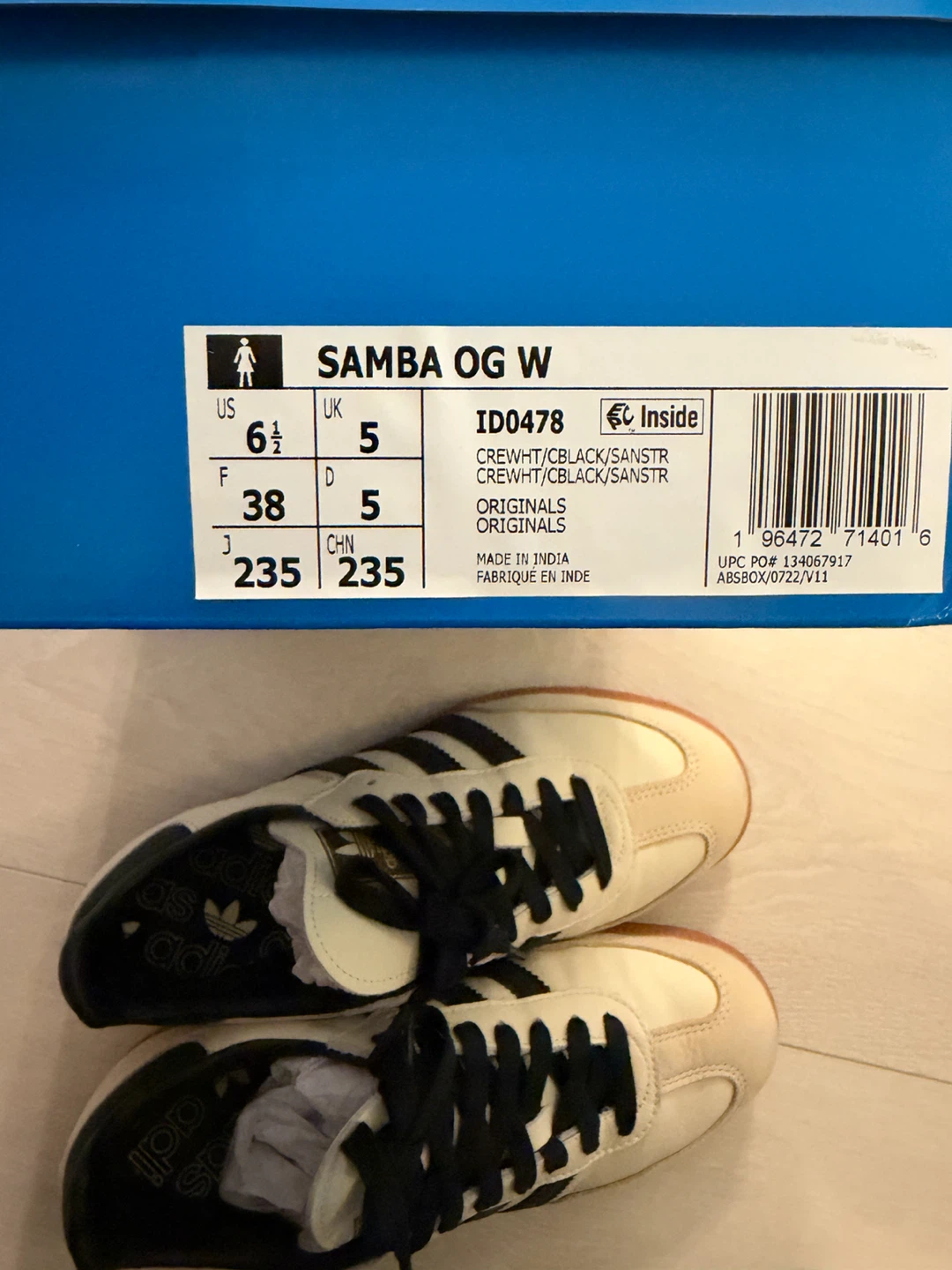 Adidas Samba OG W Cream/Black 6.5 - photo 3
