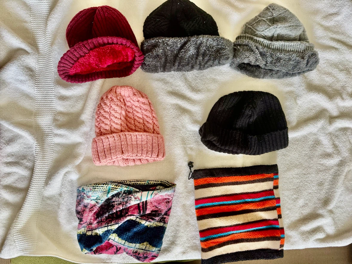 Assorted Winter Hats and Neck Warmers