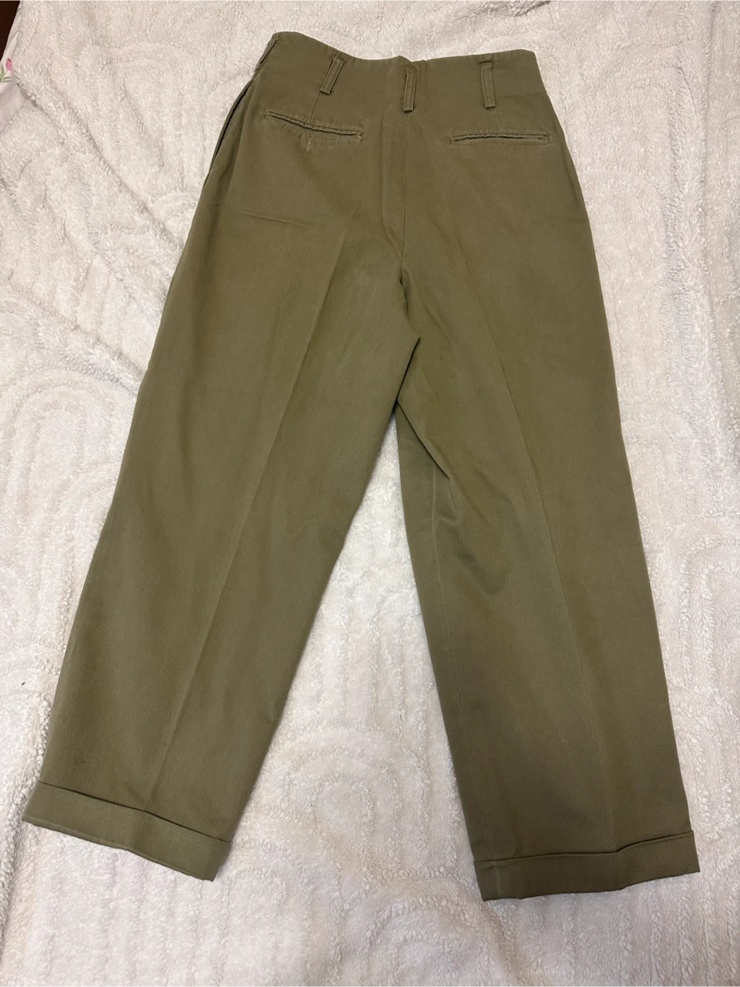 Vintage 90s Polo Ralph Lauren Pleated Olive Wide Leg Trousers