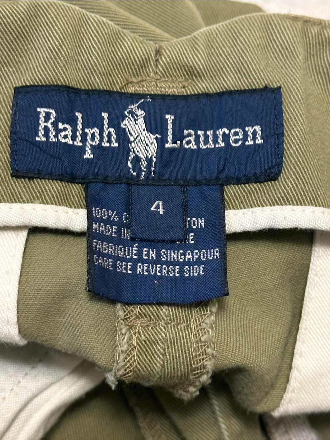 Vintage 90s Polo Ralph Lauren Pleated Olive Wide Leg Trousers - photo 3