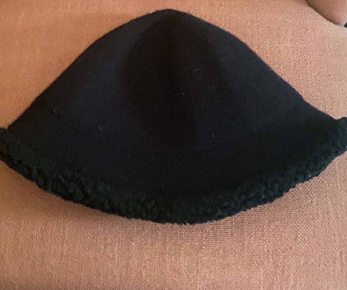 Black Wool Cloche Hat with Textured Brim, One Size - photo 5