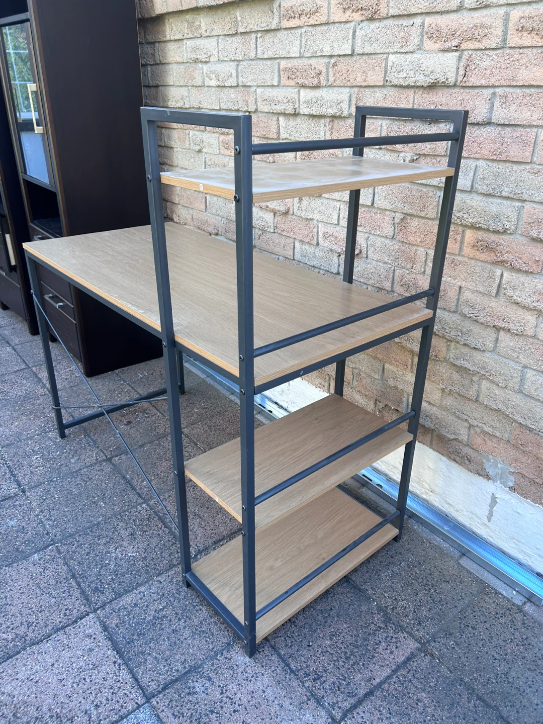 Industrial Style Desk with Attached Shelving - photo 2