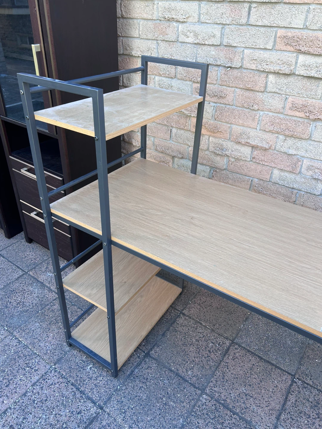 Industrial Style Desk with Attached Shelving - photo 3