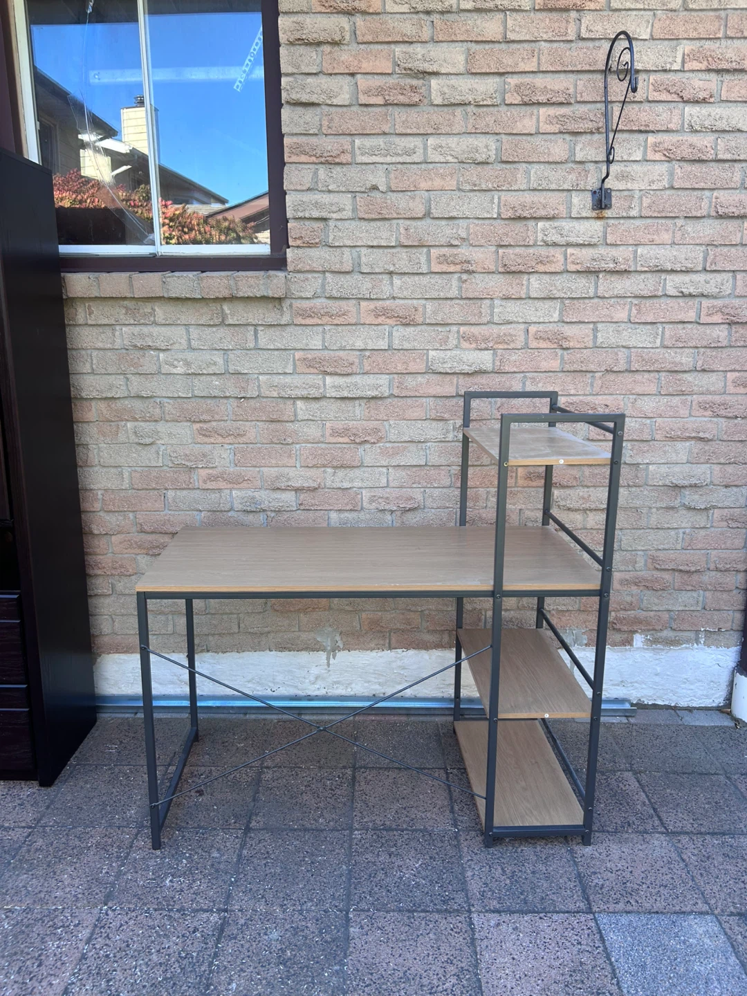 Industrial Style Desk with Attached Shelving - photo 4