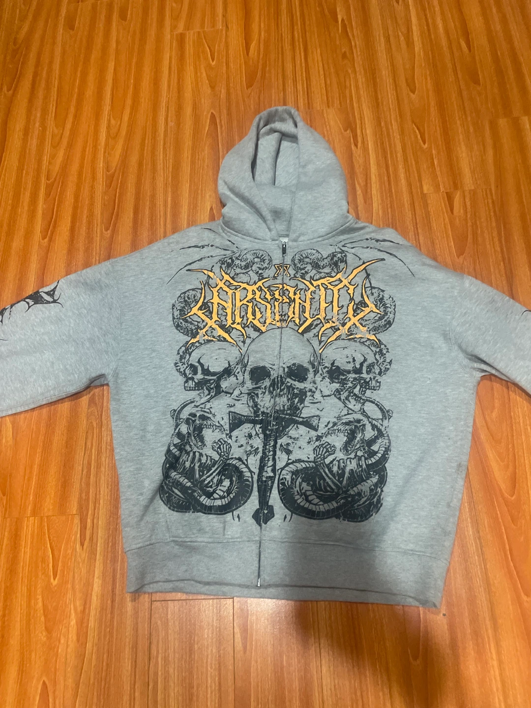 Large Absinity Grey Zip-Up Hoodie