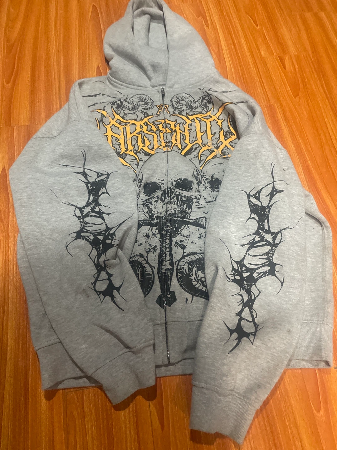 Large Absinity Grey Zip-Up Hoodie - photo 2