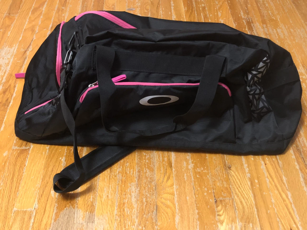 Oakley Black and Pink Duffle Bag