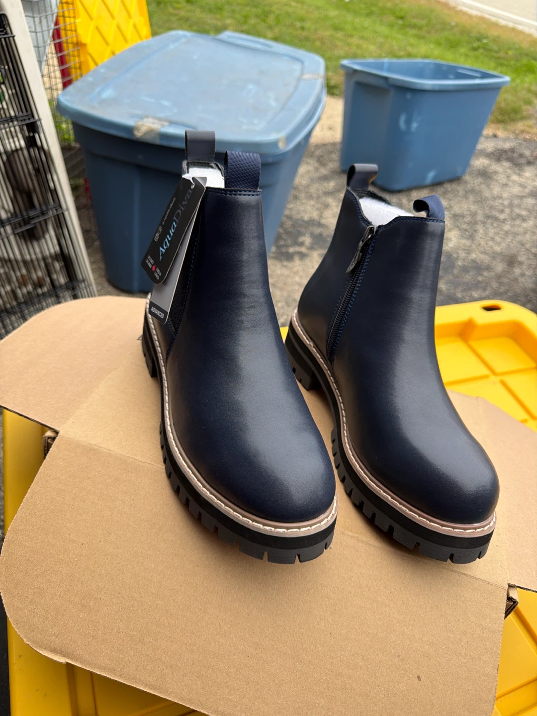 AquaDiva Navy Ankle Boots Size 39