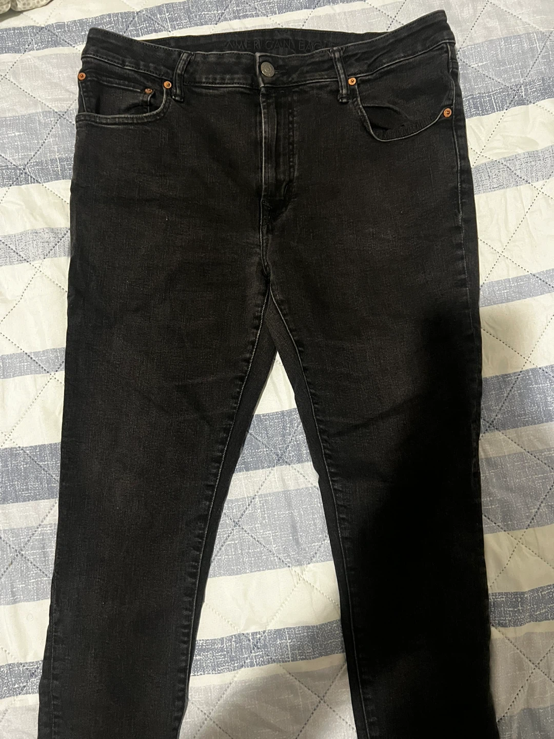 American Eagle Airflex+ Skinny Jeans Black 38x30
