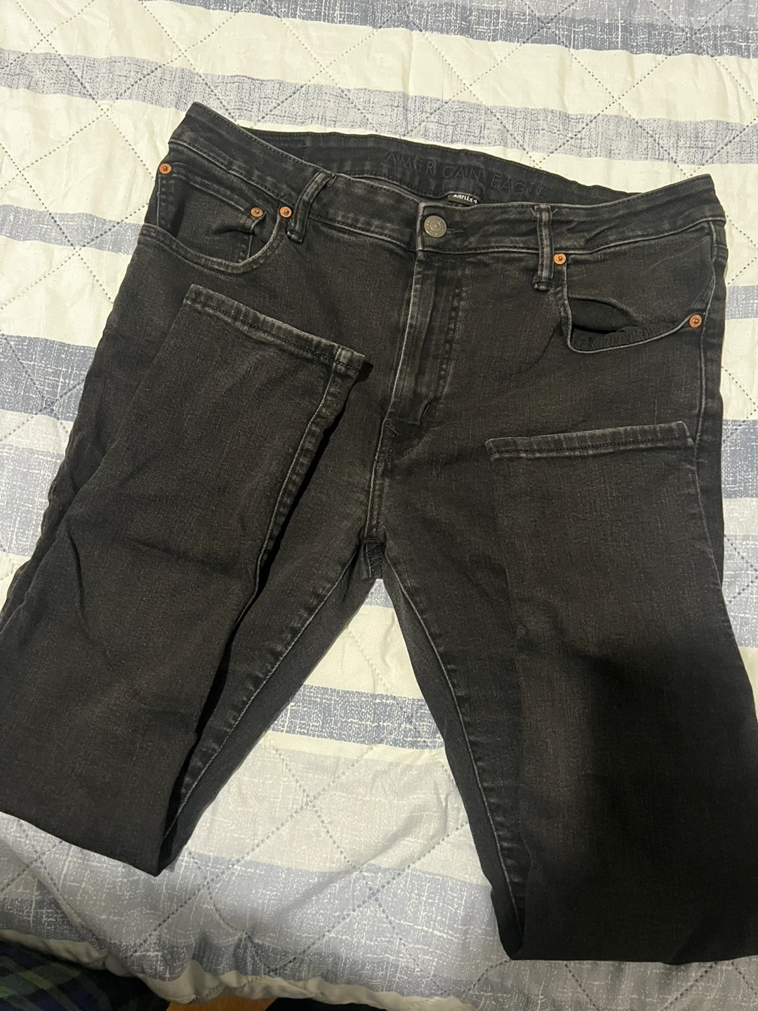 American Eagle Airflex+ Skinny Jeans Black 38x30 - photo 2