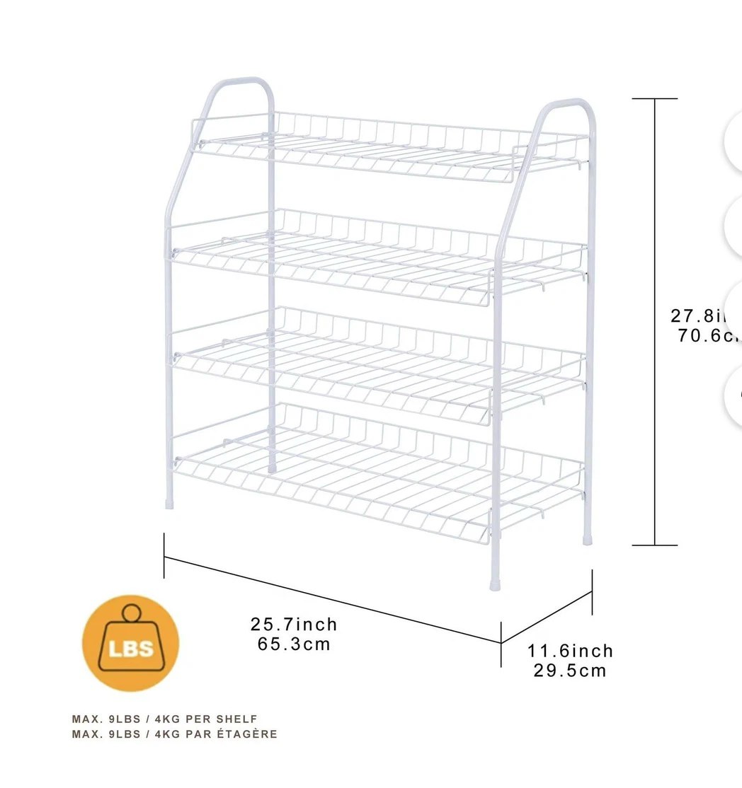 Shoe rack White Wire Metal - photo 2
