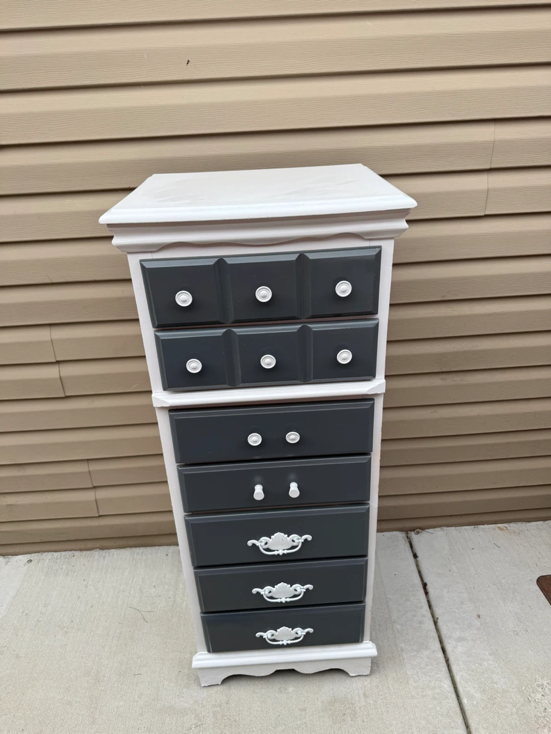 Refurbished Gray and White Dresser - photo 2