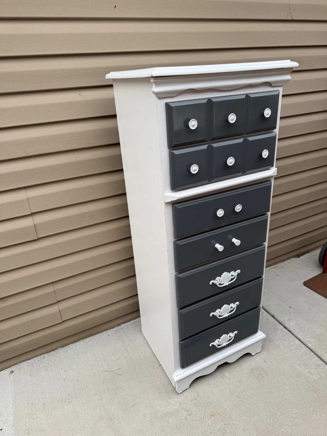 Refurbished Gray and White Dresser - photo 3