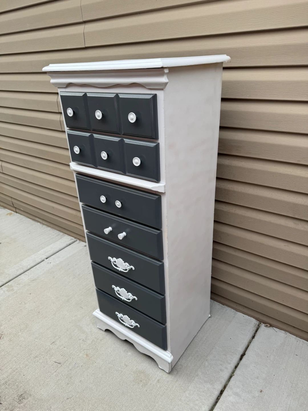 Refurbished Gray and White Dresser - photo 4