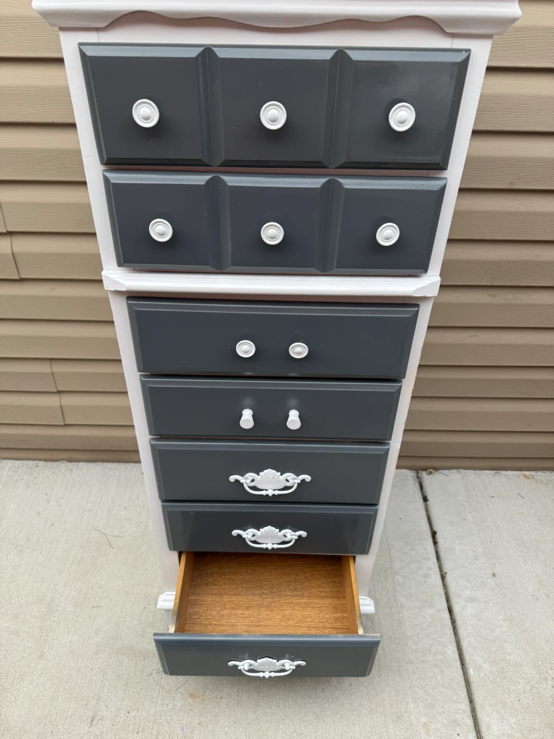Refurbished Gray and White Dresser - photo 5