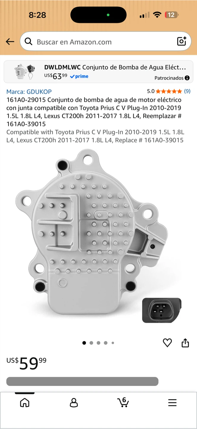 GDUKOP Electric Motor Water Pump 161A0-29015 - photo 2
