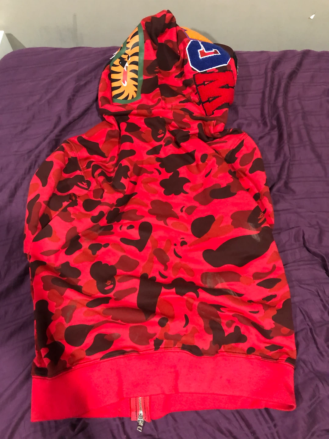 A Bathing Ape Red Camo Shark Hoodie - photo 4