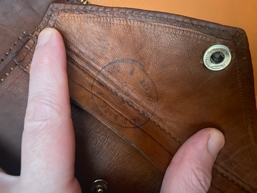 Vintage 70s Brown Leather Zip Pouch - photo 2