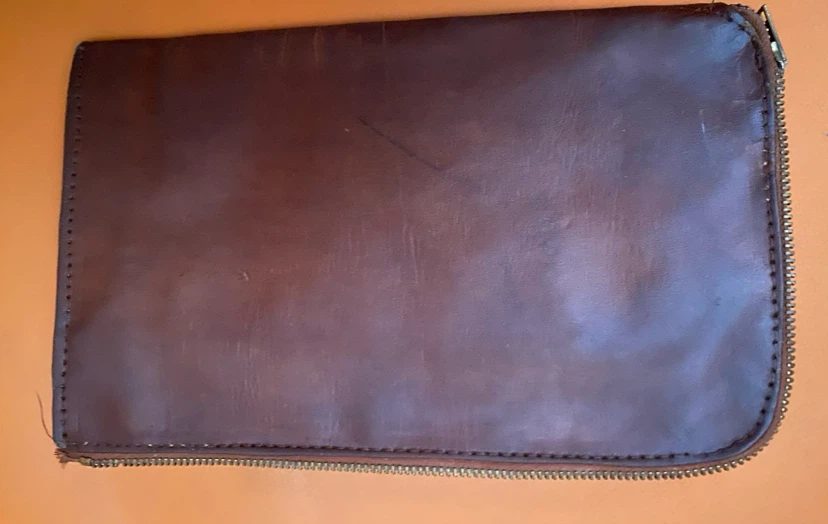 Vintage 70s Brown Leather Zip Pouch - photo 3
