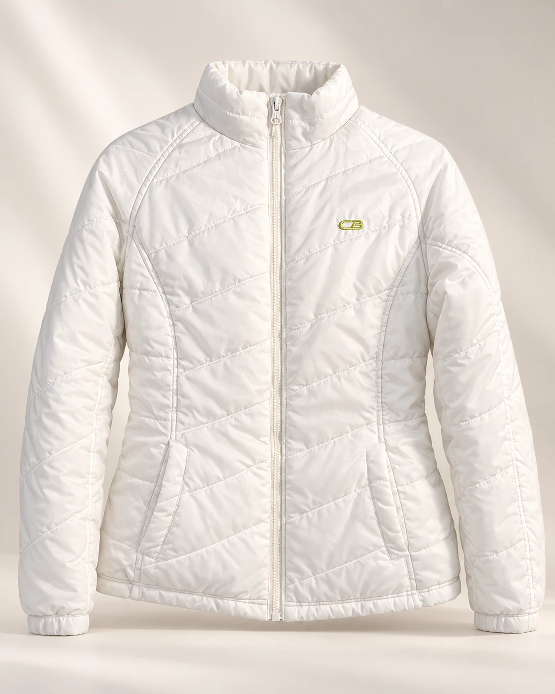 White CB quilted zip-up jacket - photo 3