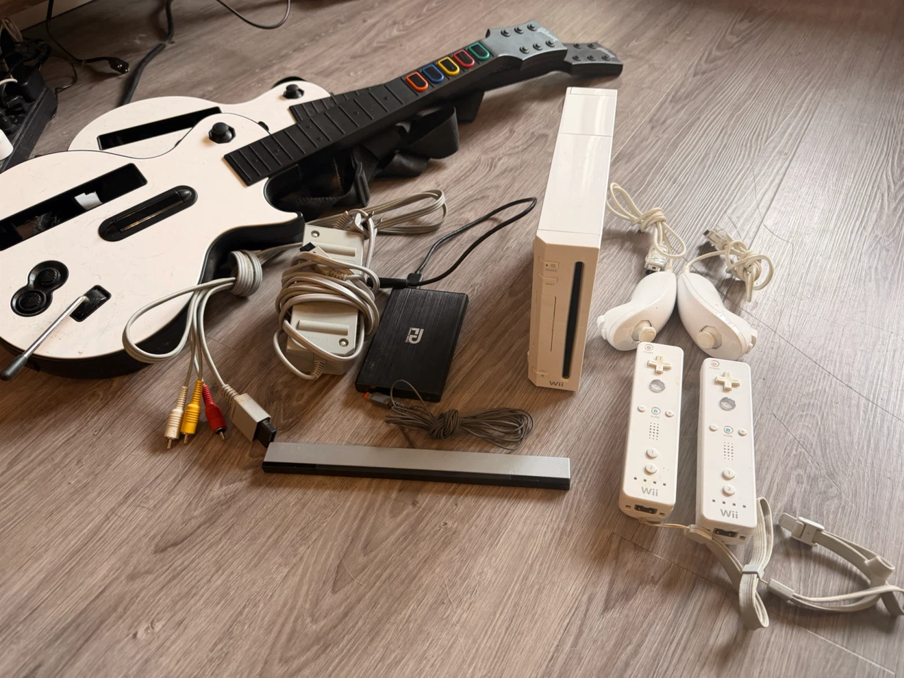 Nintendo Wii Console Bundle with Two Guitars