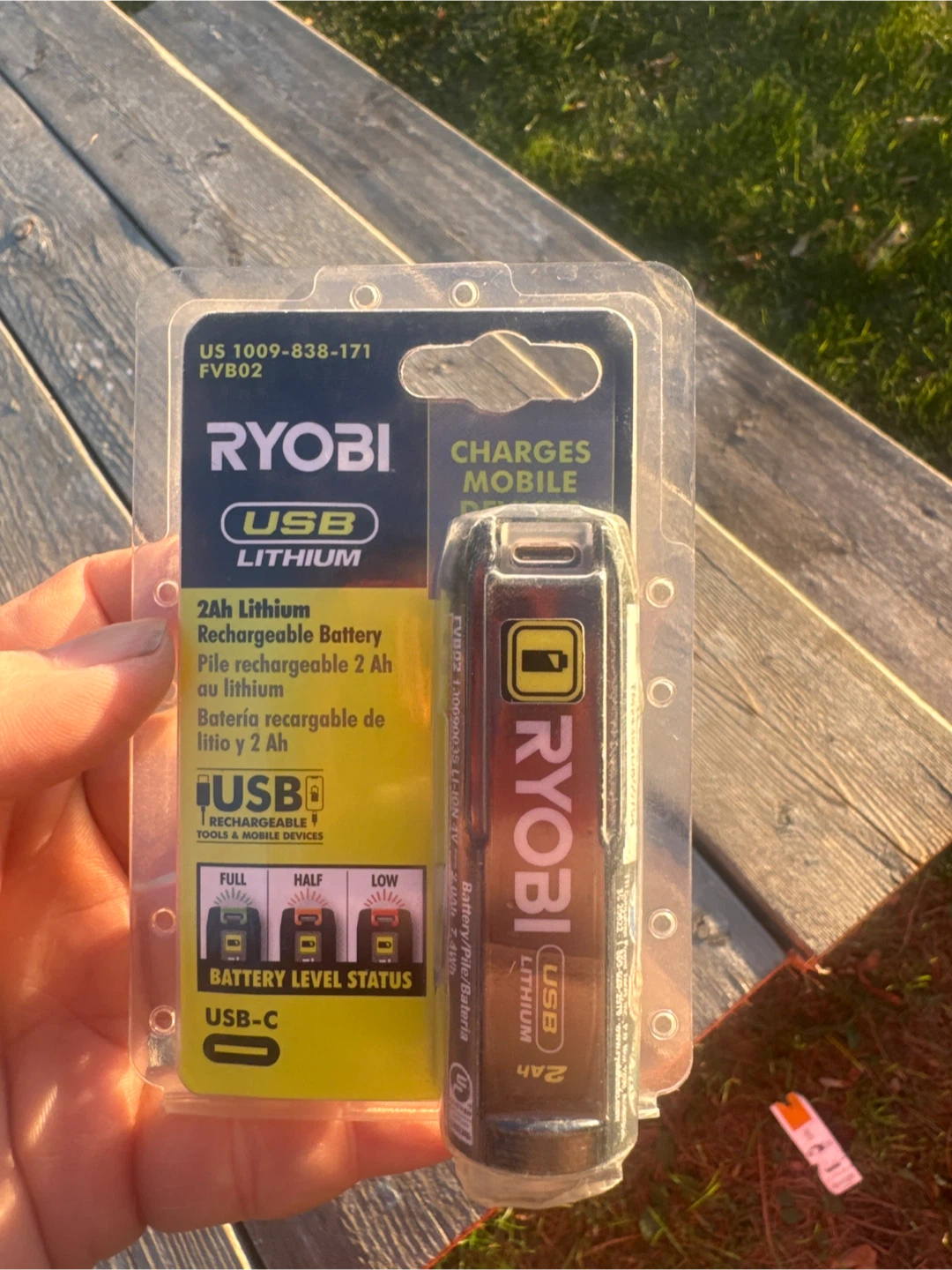 Ryobi USB Lithium 2Ah Rechargeable Battery