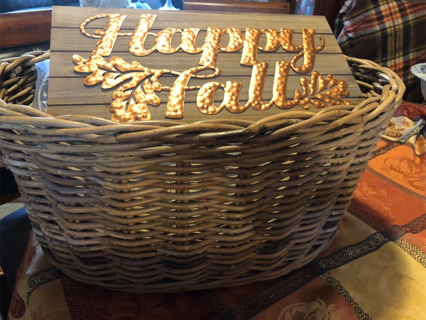 Large Woven Wicker Basket with Jumbo Cord Rope Handles