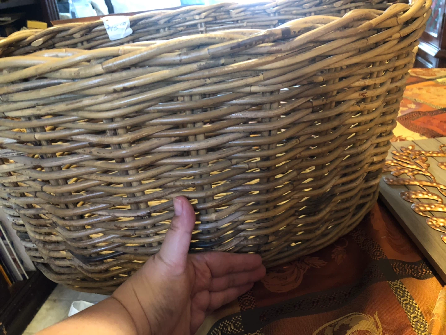 Large Woven Wicker Basket with Jumbo Cord Rope Handles - photo 2