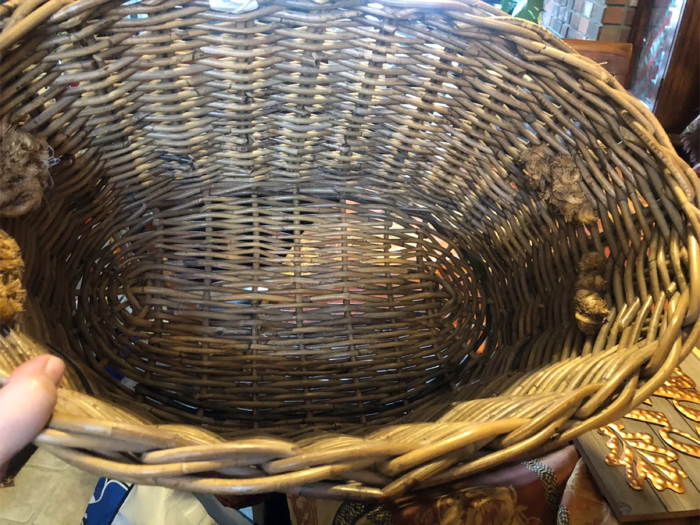 Large Woven Wicker Basket with Jumbo Cord Rope Handles - photo 5