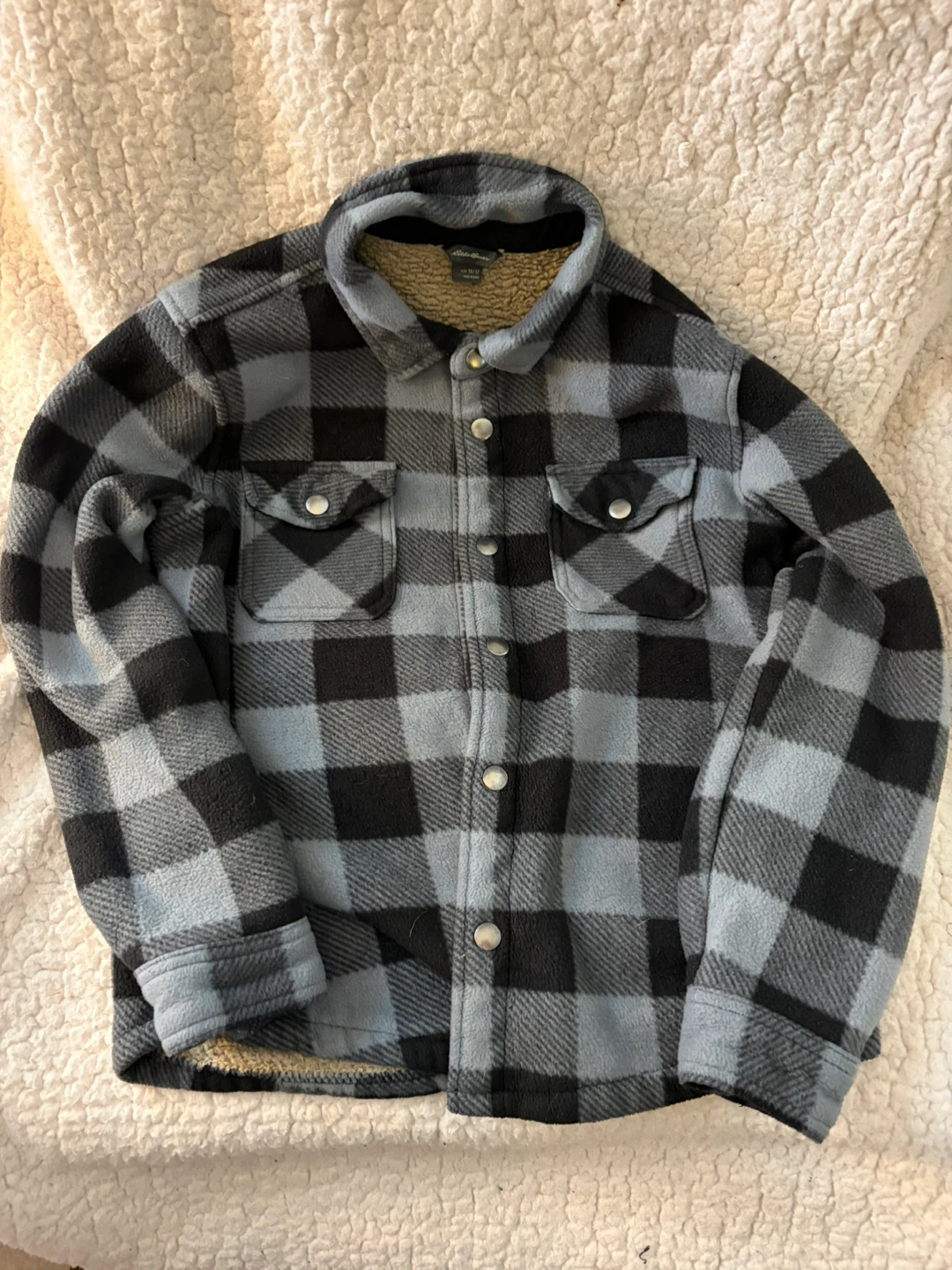 Eddie Bauer Kids Sherpa-Lined Plaid Shirt Jacket