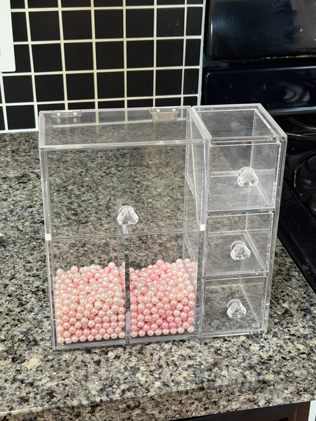 Clear Acrylic Makeup Brush Organizer with Drawers