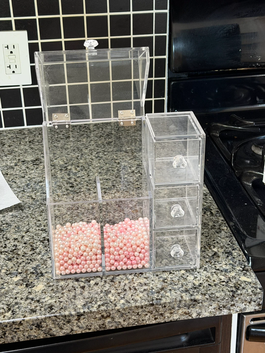 Clear Acrylic Makeup Brush Organizer with Drawers - photo 3