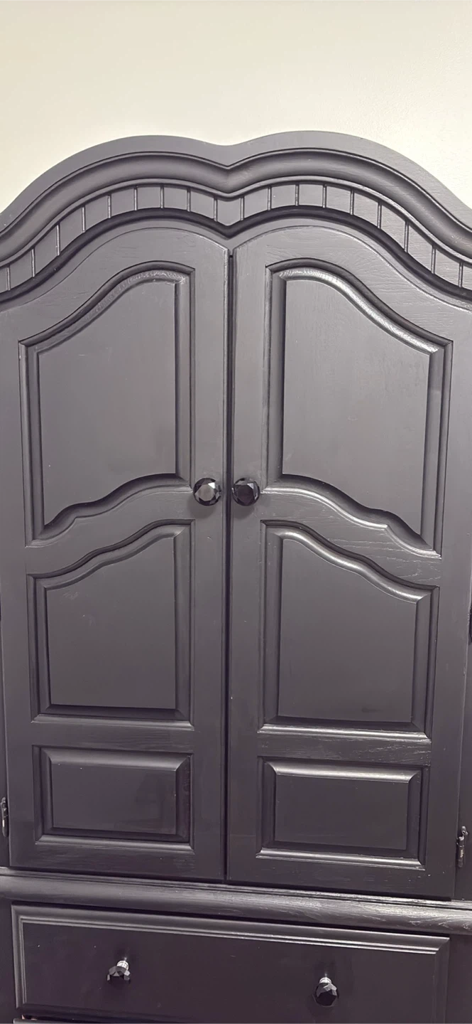Black Armoire with Two Drawers - photo 2