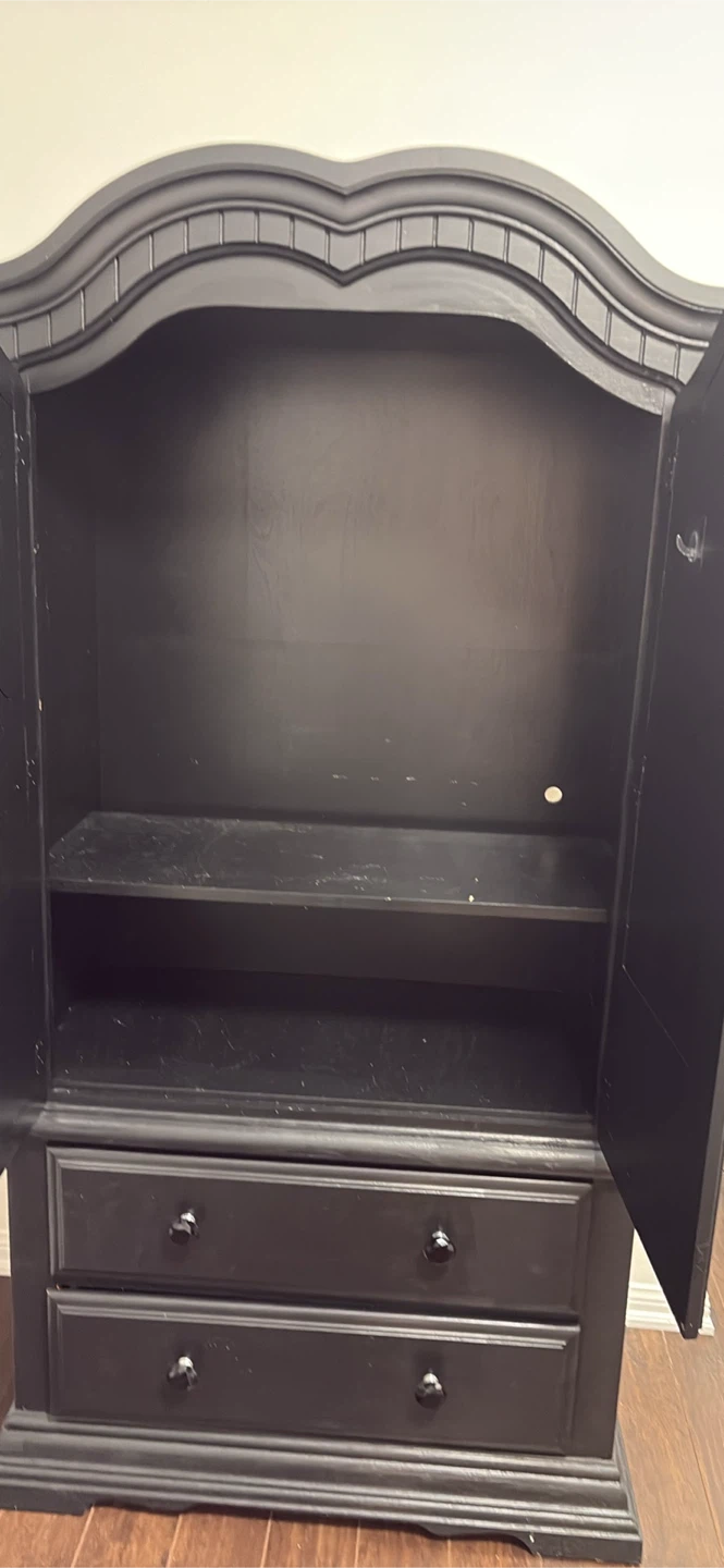 Black Armoire with Two Drawers - photo 3