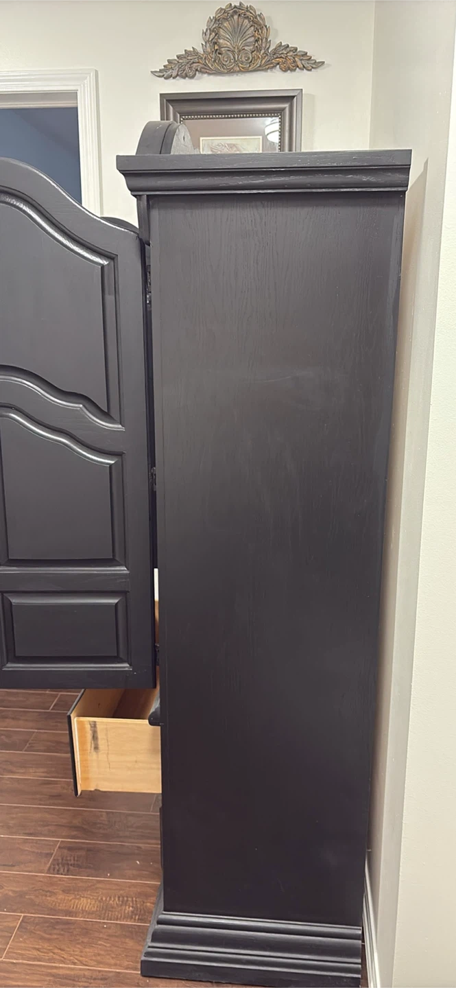 Black Armoire with Two Drawers - photo 5