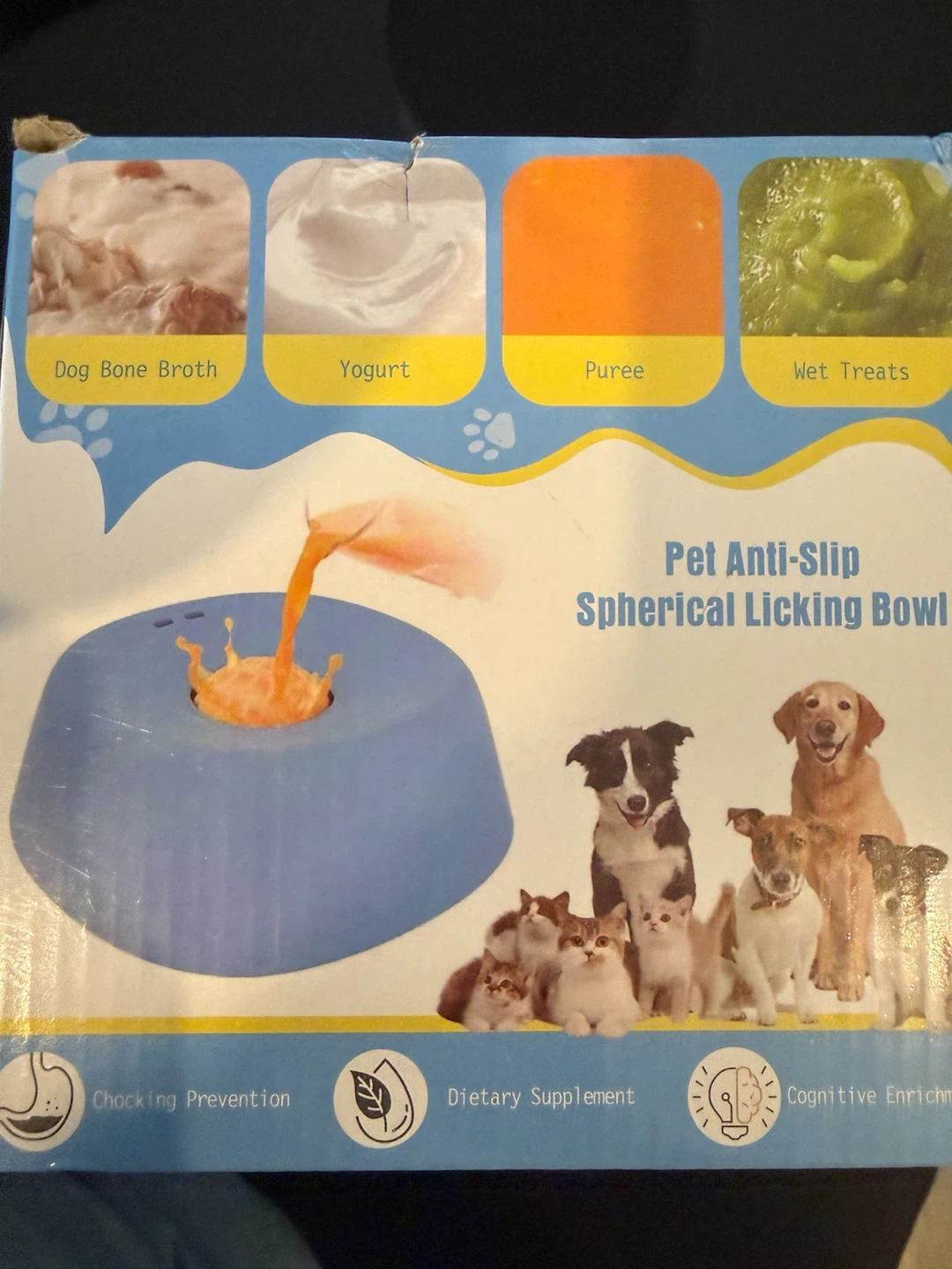 Pet Anti-Slip Spherical Licking Bowl - Black